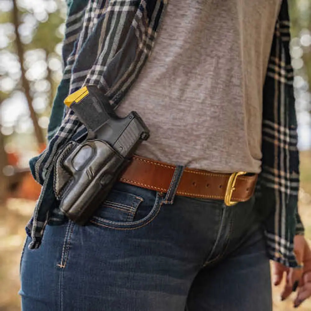 Galco Sg858b Stinger Owb Black Leather Belt Slide Fits S&w M&p.380 Shield Ez 3-3.30’’ Barrel Right Hand - Sg858b