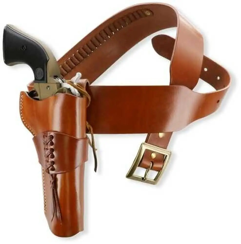 Galco Wwr320 Wrangler Holster Owb Open Top Style Made of Leather with Tan Finish High-ride Design Retention Strap &