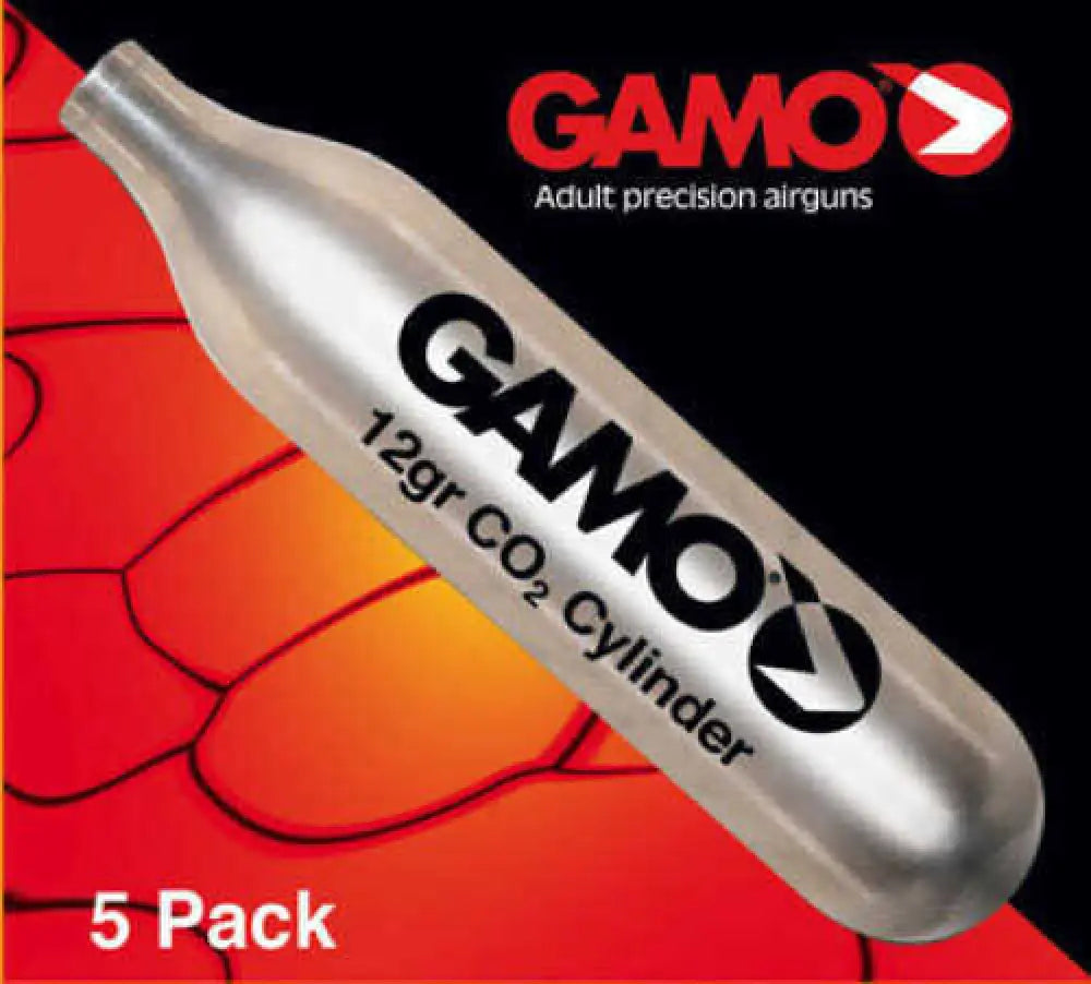 Gamo Air Gun Co2 Cartridges 5 Pack - 12 Grains Cylinder for Pistols 621247054