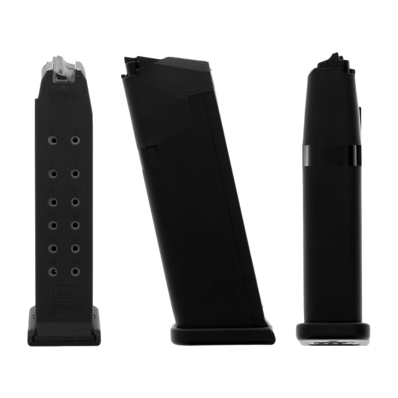 Glock Handgun Magazines Glock Factory Original Handgun Magazine for Glock 19/26 Black Polymer 9mm Luger 15/rd Pkg