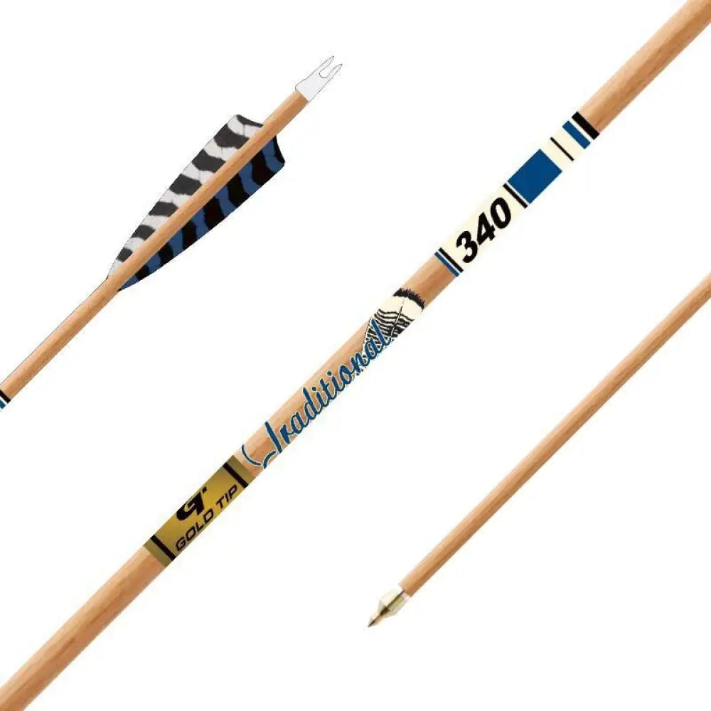 Gold Tip Arrows Traditional Xt - 340 - 5’’ Barred Feathers - 1/2 Dozen Buy at Faith and Freedom Outdoors
