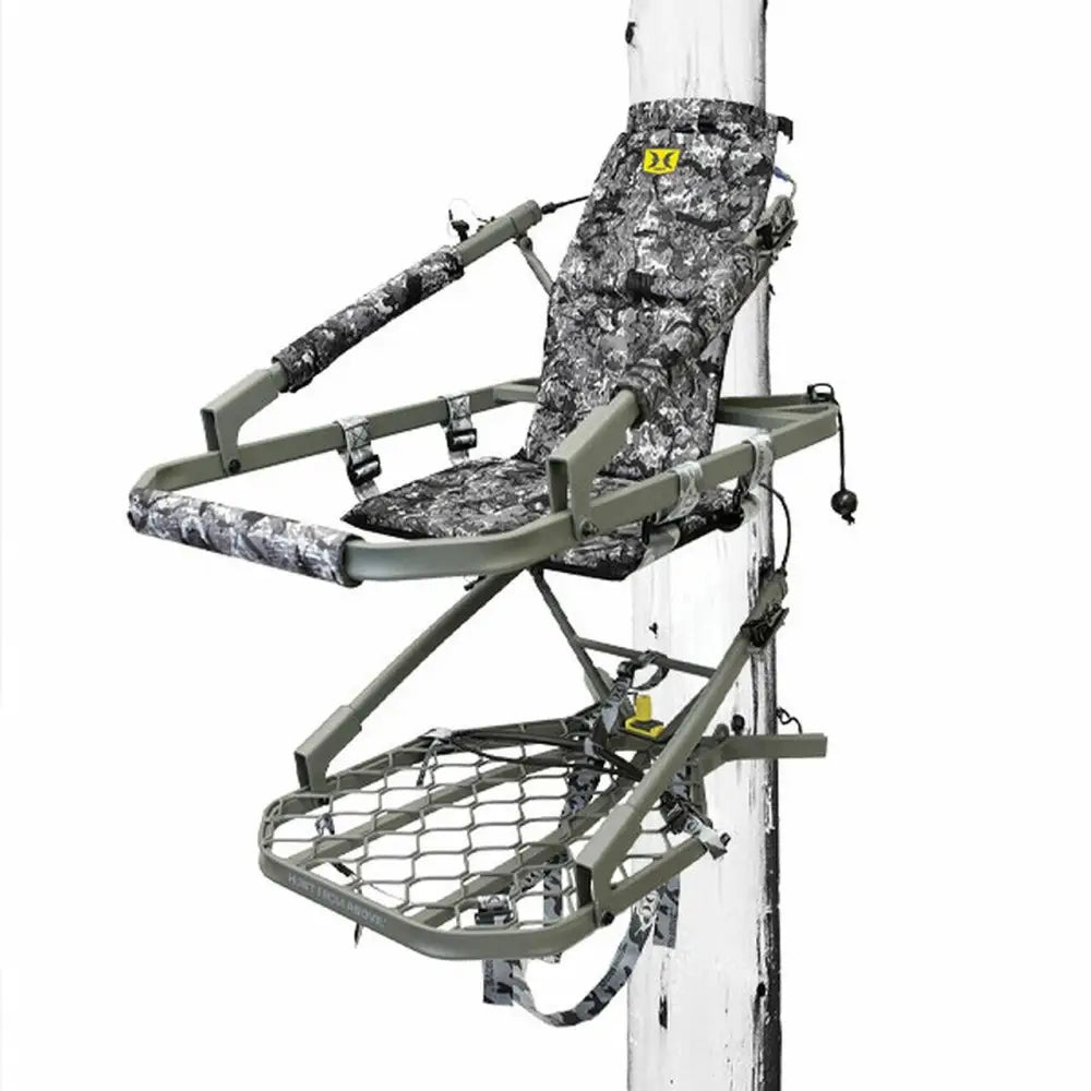 Gsm Climbing Treestands Hawk Warbird Climber Tree Stand Grey Camo Buy at Faith and Freedom Outdoors