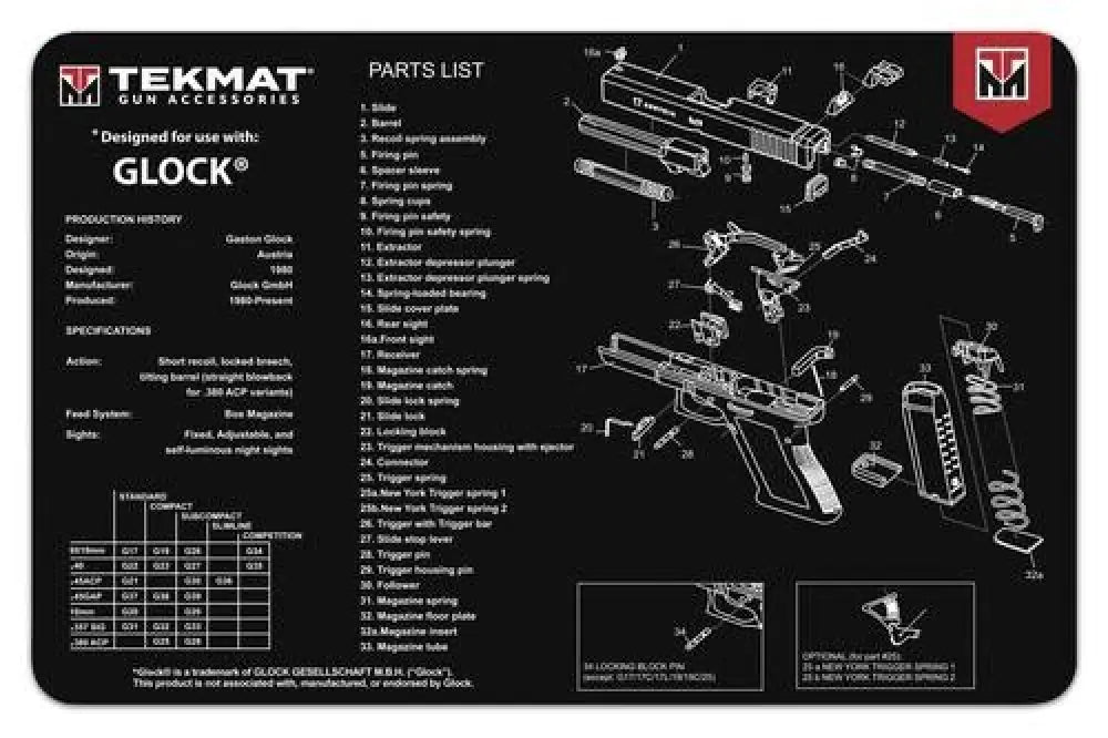 Gsm Gun Cleaning Mats Tekmat 11x17 Mat - Glock Buy at Faith and Freedom Outdoors