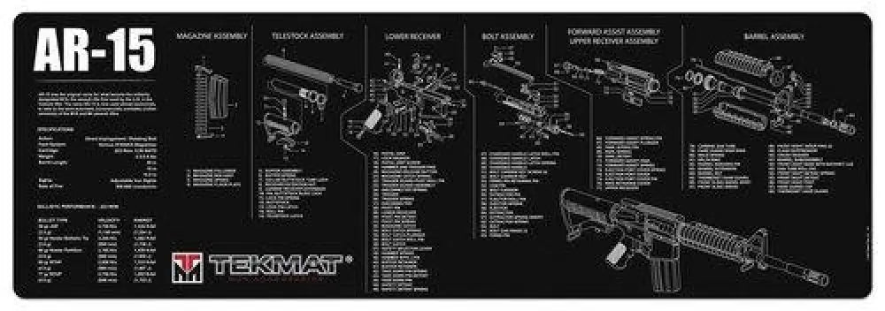 Gsm Gun Cleaning Mats Tekmat 12x36 Mat - Ar-15 Black Buy at Faith and Freedom Outdoors