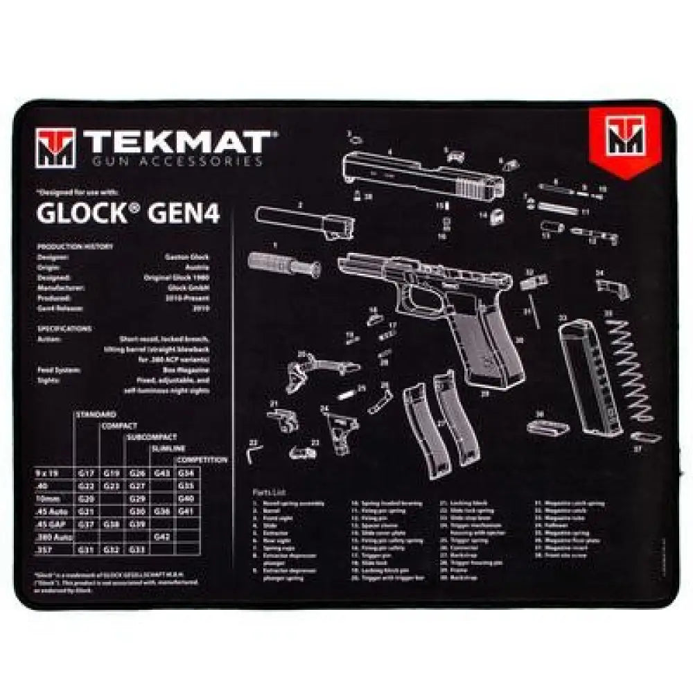 Gsm Gun Cleaning Mats Tekmat 15x20 Ultra Premium - Glock G4 Buy at Faith and Freedom Outdoors