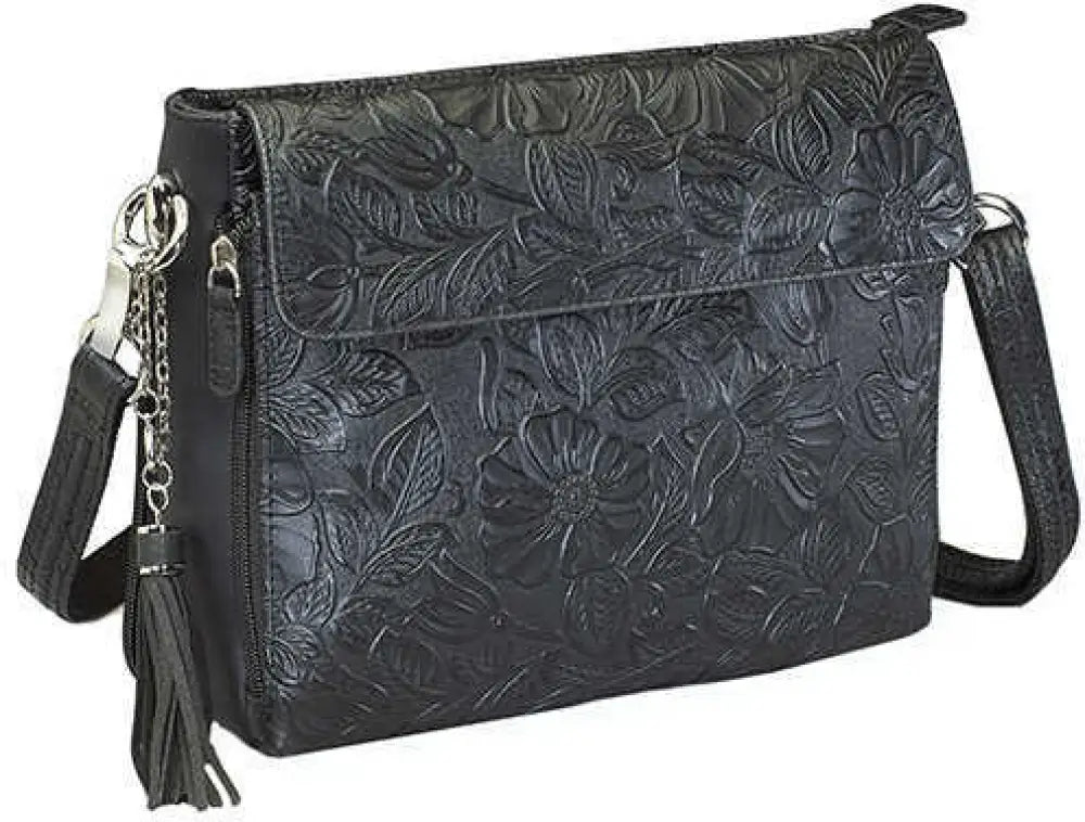 Gun Toten Mamas Tooled Cowhide Handbag Black Md: Gtm-22/bk - Gtm-22/bk