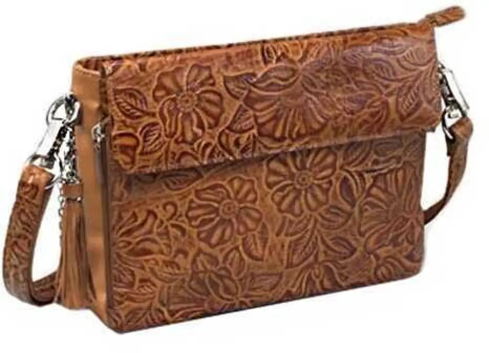 Gun Toten Mamas Tooled Cowhide Handbag Tan - Gtm-22/tn