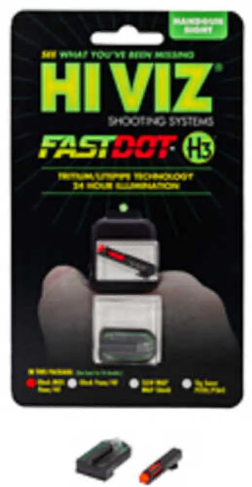Hi-viz Fastdot H3 for Glock Mos 9/40 Tritium/fiber Optic Night Sights Red Front with Green Rear Gglmfd21 - Gglmfd21