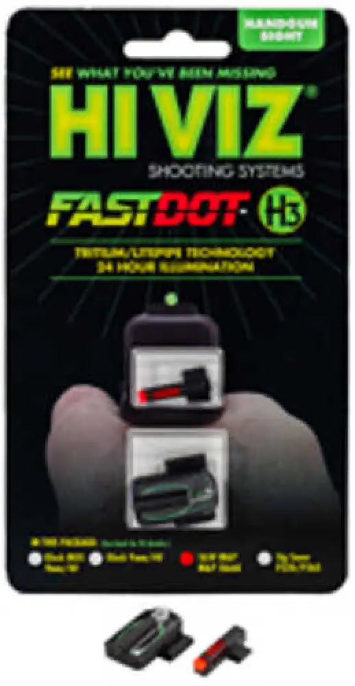 Hi-viz Fastdot H3 for Smith & Wesson Shield/shield Plus Tritium/fiber Optic Night Sights Red Front with Green Rear