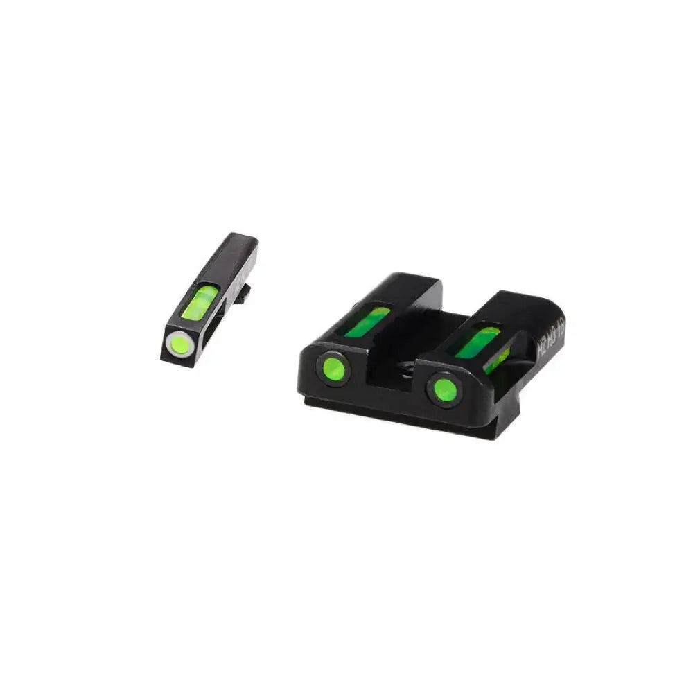 Hiviz Fiber Optic Sights Hiviz Litewave H3 Sight Green Litepipe/white Front Ring Fits Glock Models Chambered in 45 Acp