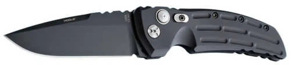 Hogue 34110 Ex-a01 4 in Automatic Folding Drop Point Knife Black Aluminum Handle