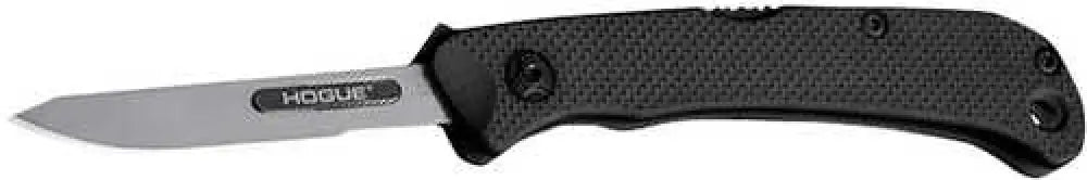 Hogue 35836 Expel 2.50’’ Folding Scalpel Plain Satin High Carbon Steel Blade Black Textured G10 Scales/ss Handle