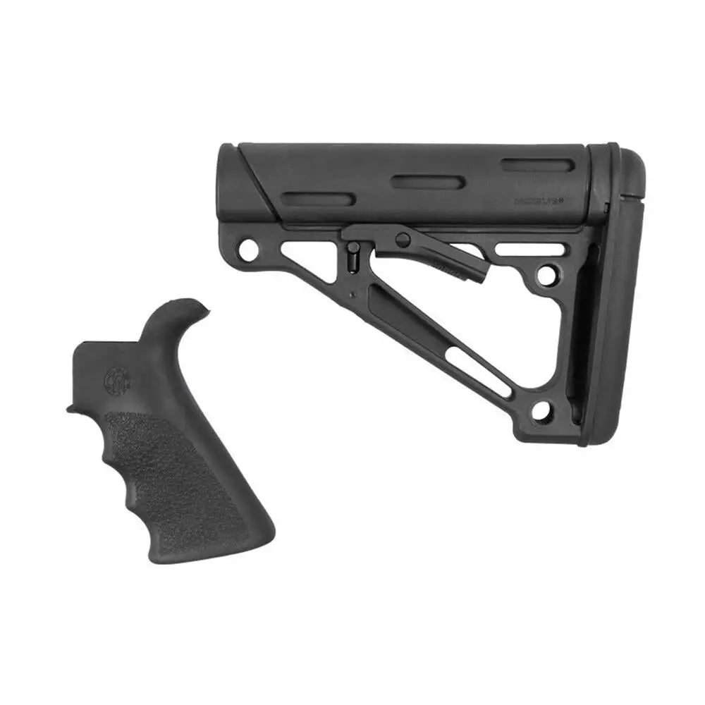 Hogue Chassis & Stocks Ar-15/m-16 Kit - Finger Groove Beavertail Grip Over-molded Collapsible Buttstock - Mil-spec