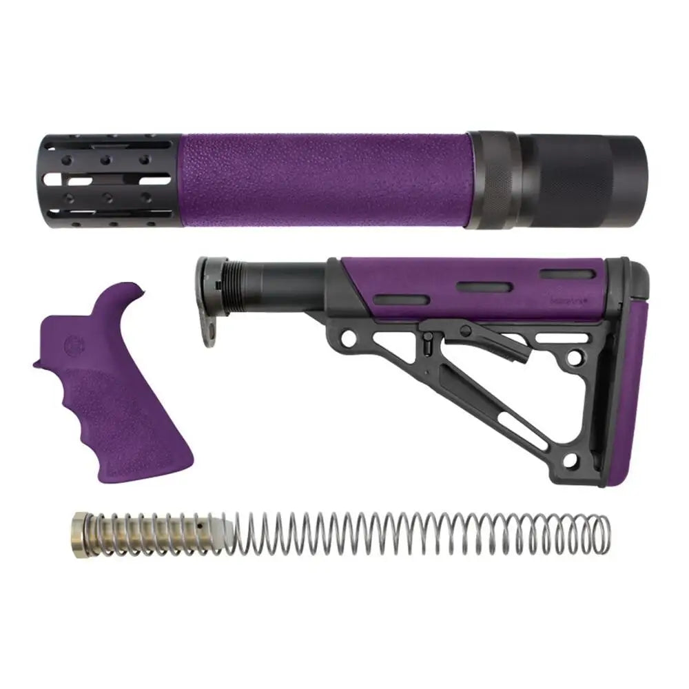 Hogue Chassis & Stocks Ar-15/m16 Kit Overmolded Beavertail Grip Collapsible Mil-spec Buffer Tube Buttstock Purple Buy