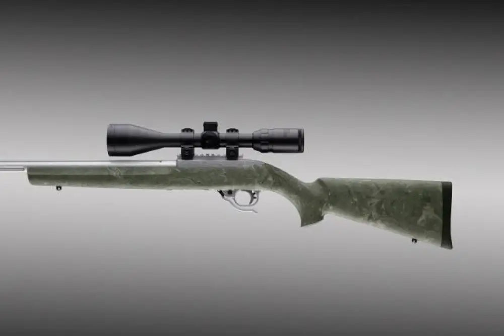 Hogue Chassis & Stocks Hogue Ruger 10/22 Stock Overmold Standard Brl Ghillie Green Buy at Faith and Freedom Outdoors