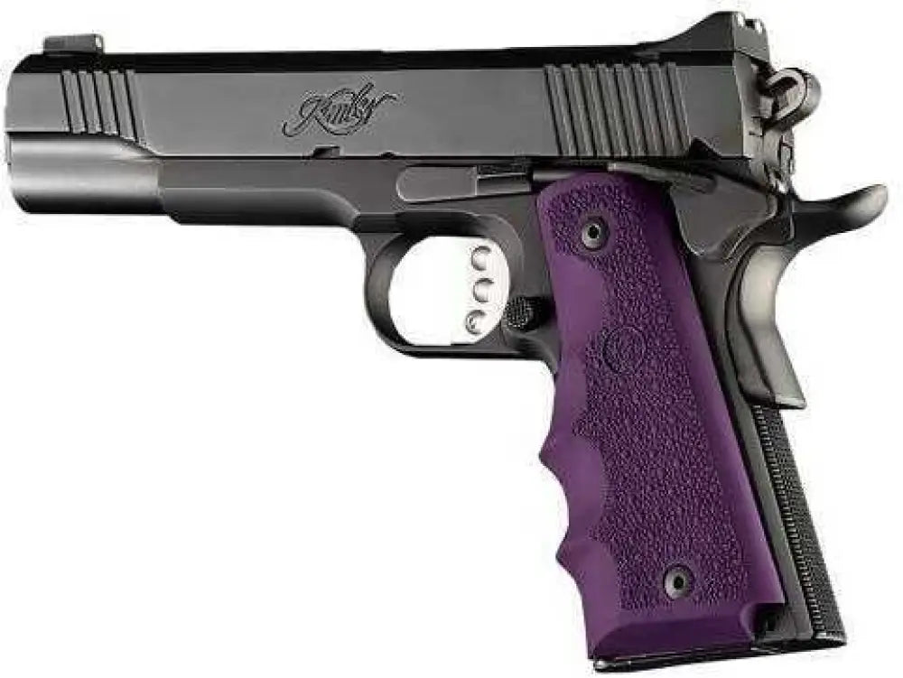 Hogue Colt & 1911 Government Grips W/finger Grooves Purple Md: 45006