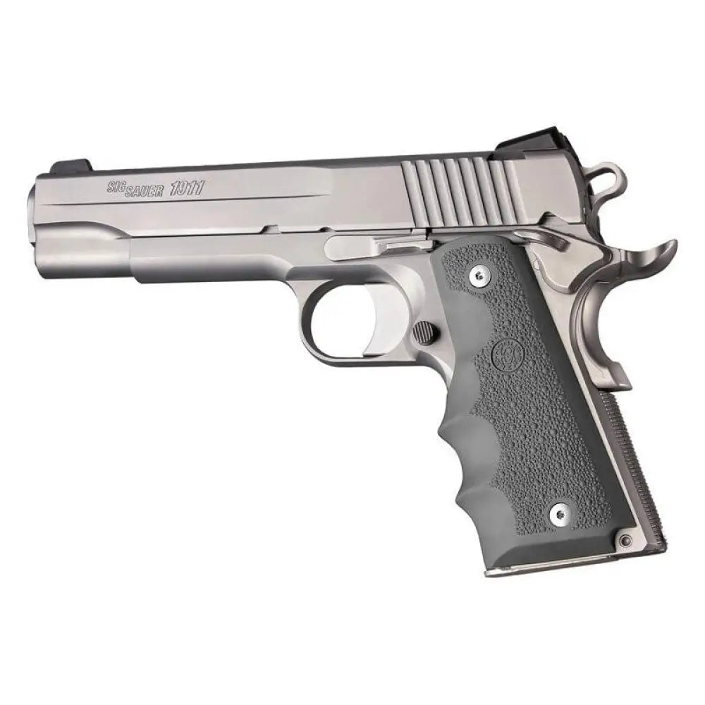 Hogue Grips 1911 Gov’t Rubber Handgun with Finger Grooves Slate Grey Buy at Faith and Freedom Outdoors