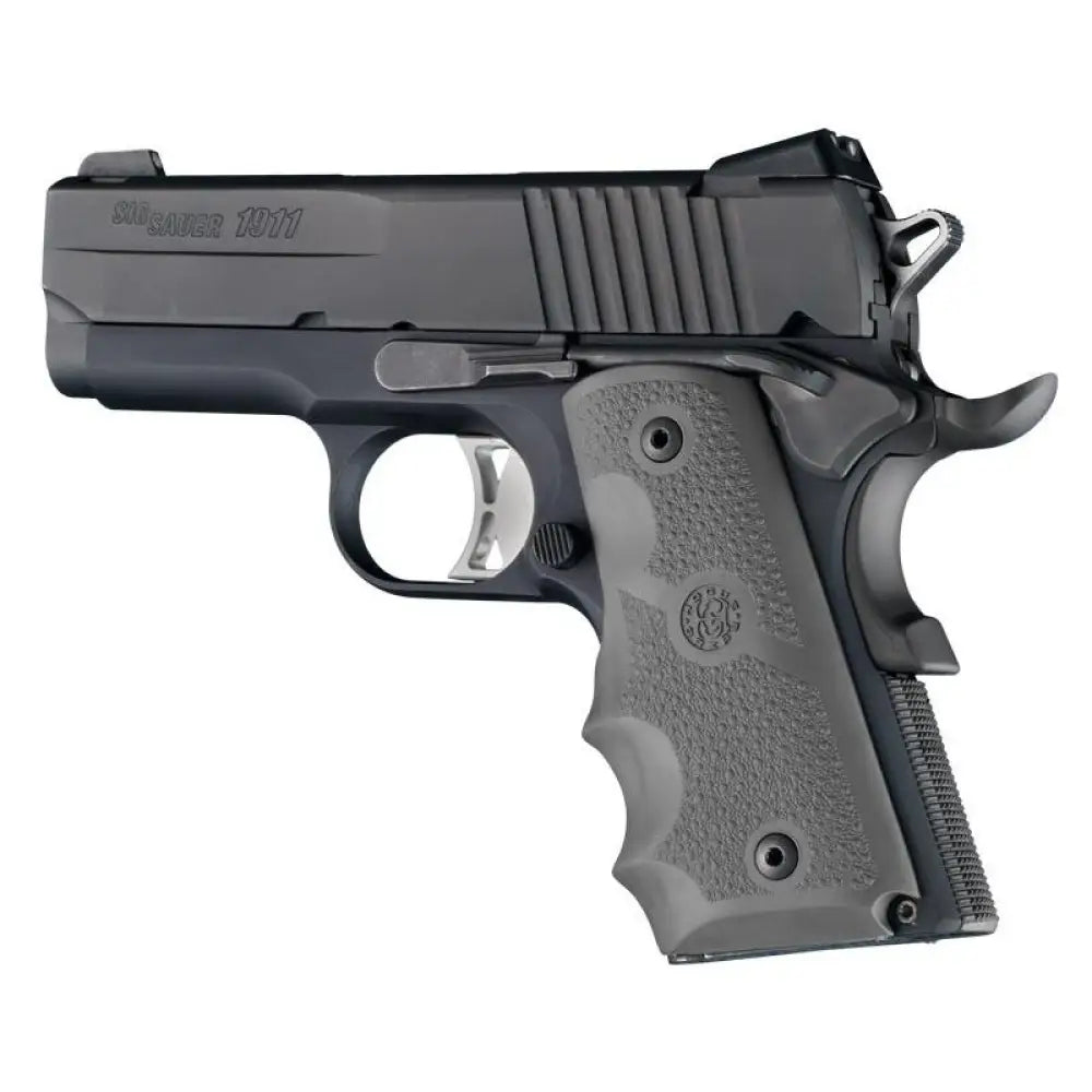 Hogue Grips 1911 Officer Rubber Handgun with Finger Grooves Slate Grey Buy at Faith and Freedom Outdoors