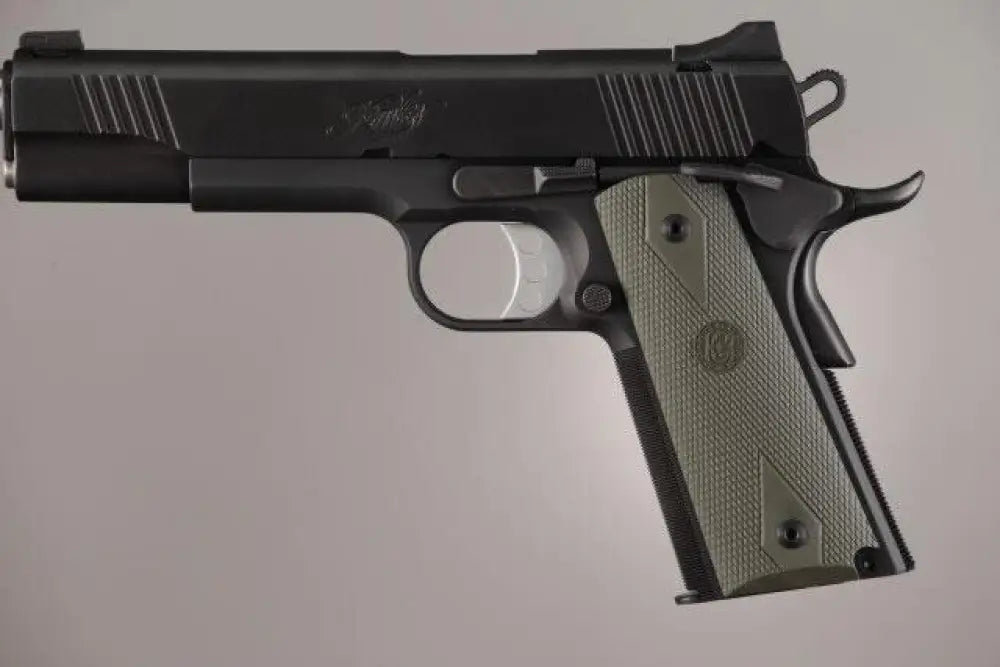 Hogue Grips Colt Government.45 1911 Rubber Panels Checkered with Diamonds - Od Green Buy at Faith and Freedom Outdoors