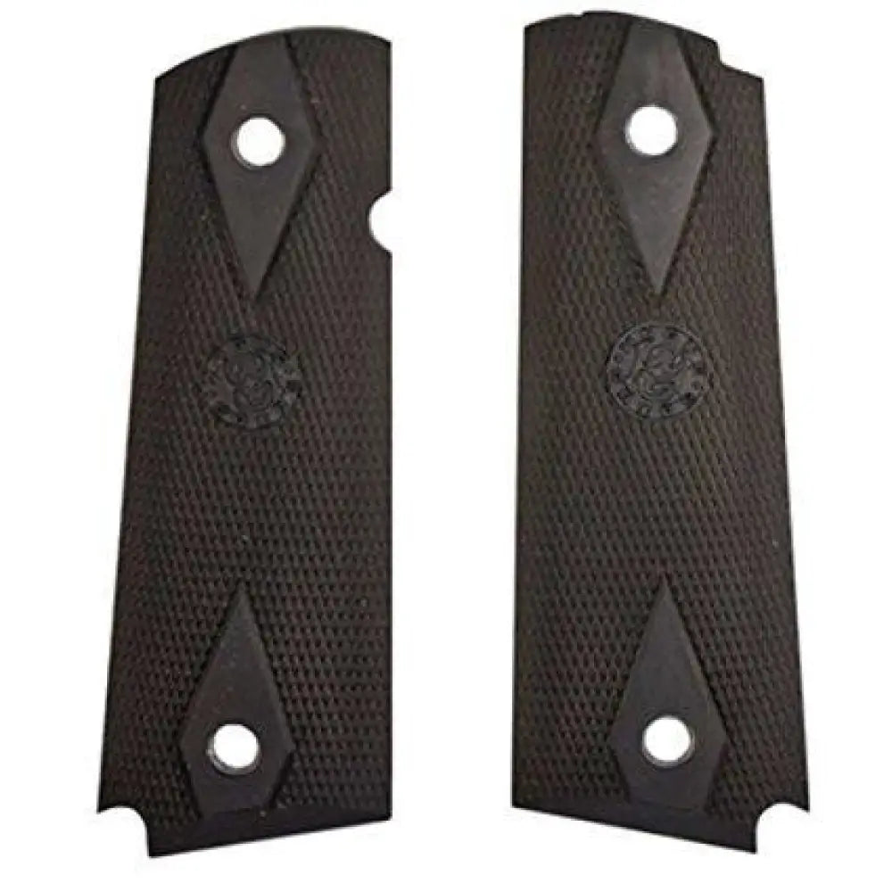 Hogue Grips Colt Government.45 1911 Rubber Panels Checkered with Diamonds - Black Buy at Faith and Freedom Outdoors