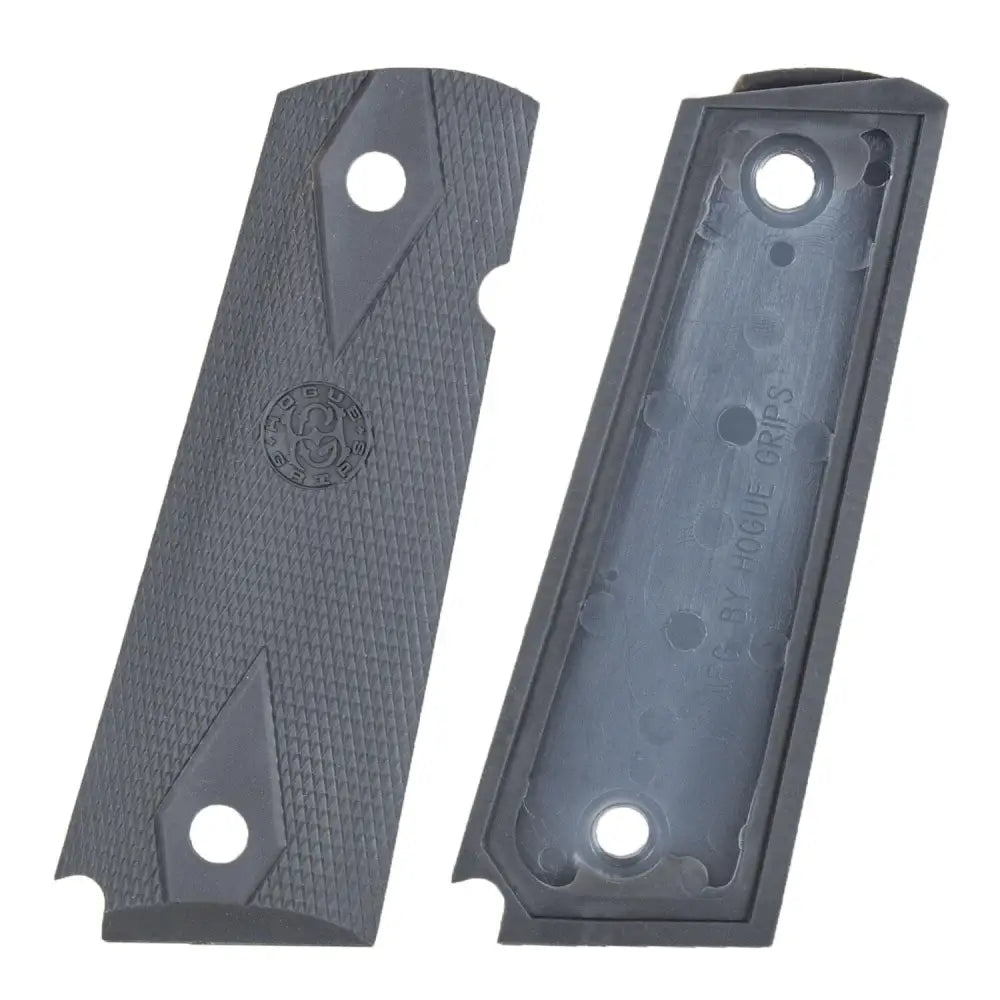 Hogue Grips Colt Government.45 1911 Rubber Panels Checkered - Pewter Buy at Faith and Freedom Outdoors