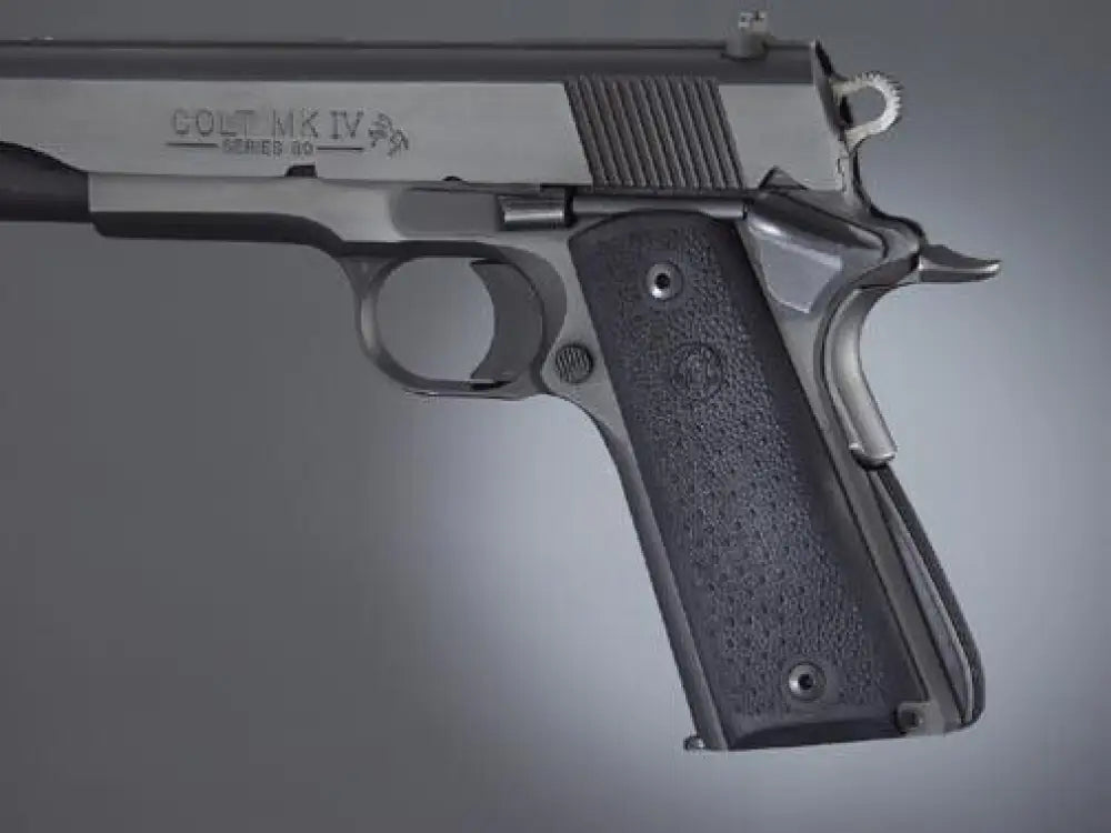 Hogue Grips Colt Government.45 1911 Rubber Panels with Palm Swells - Black Buy at Faith and Freedom Outdoors