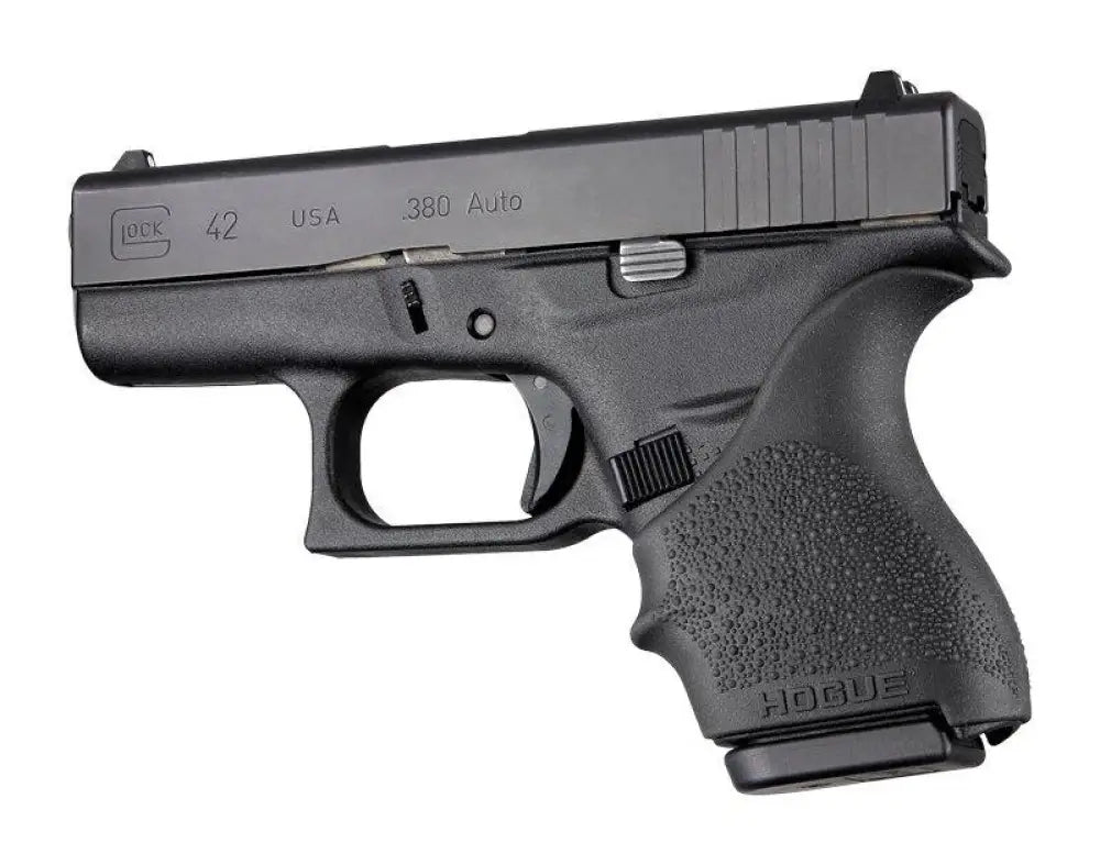 Hogue Grips Handall Beaver Tail Grip Sleeve Glock 42 43 - Black Buy at Faith and Freedom Outdoors