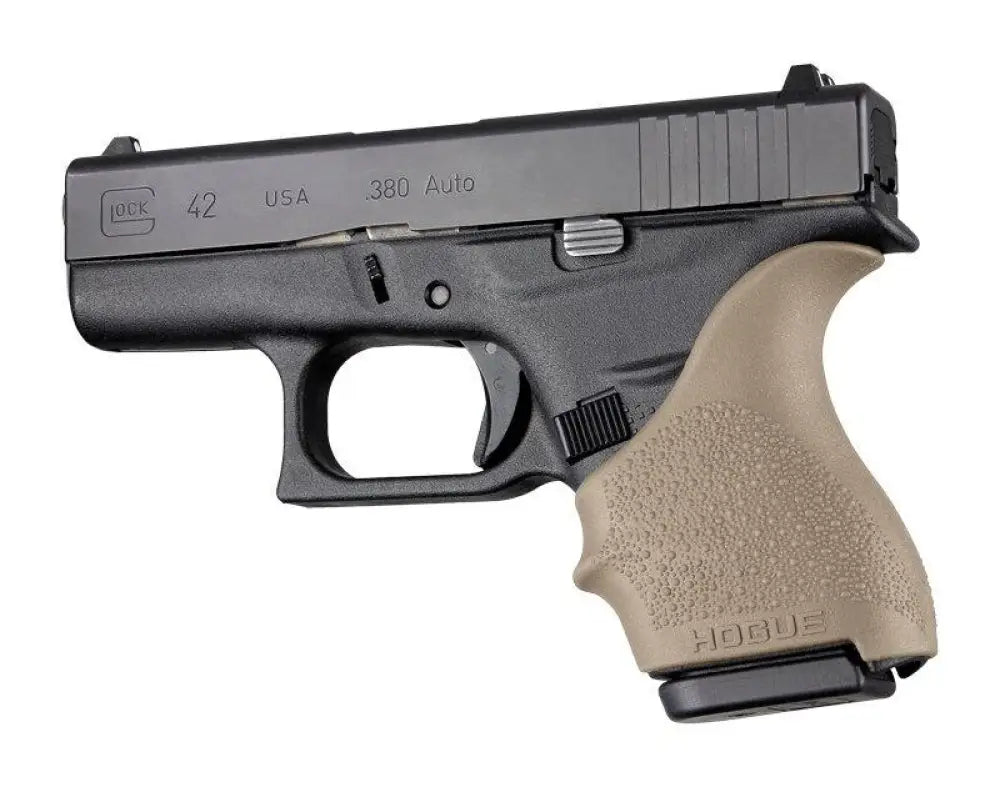Hogue Grips Handall Beaver Tail Grip Sleeve Glock 42 43 Flat Dark Earth Buy at Faith and Freedom Outdoors