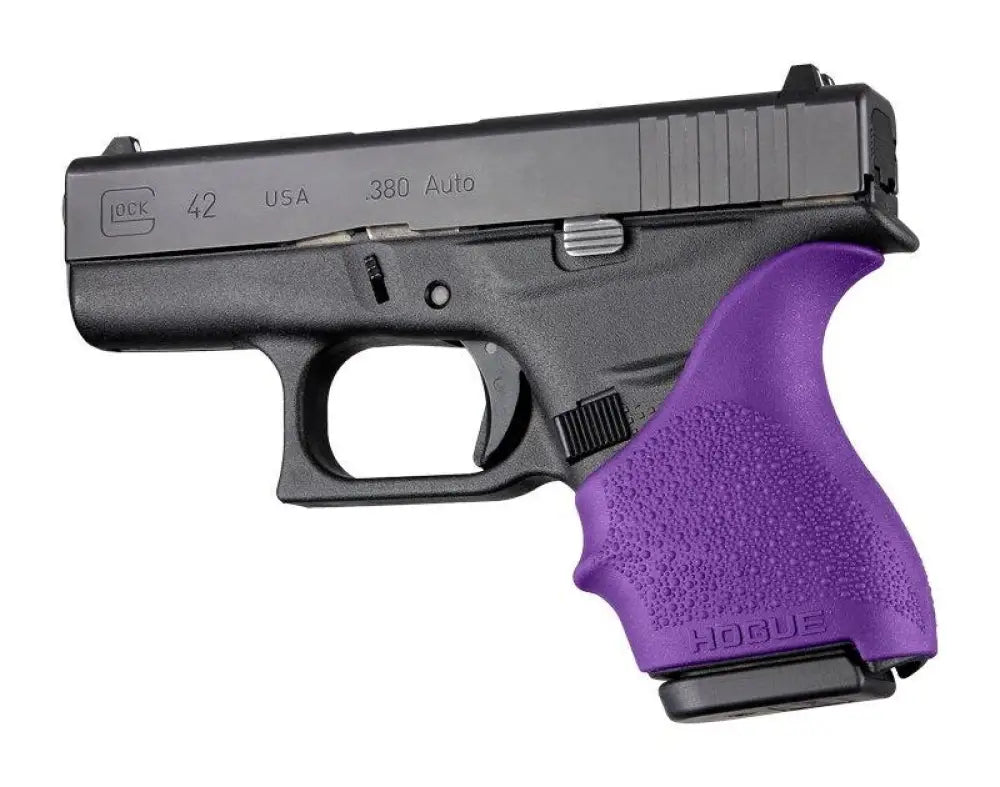 Hogue Grips Handall Beaver Tail Grip Sleeve Glock 42 43 Purple Buy at Faith and Freedom Outdoors
