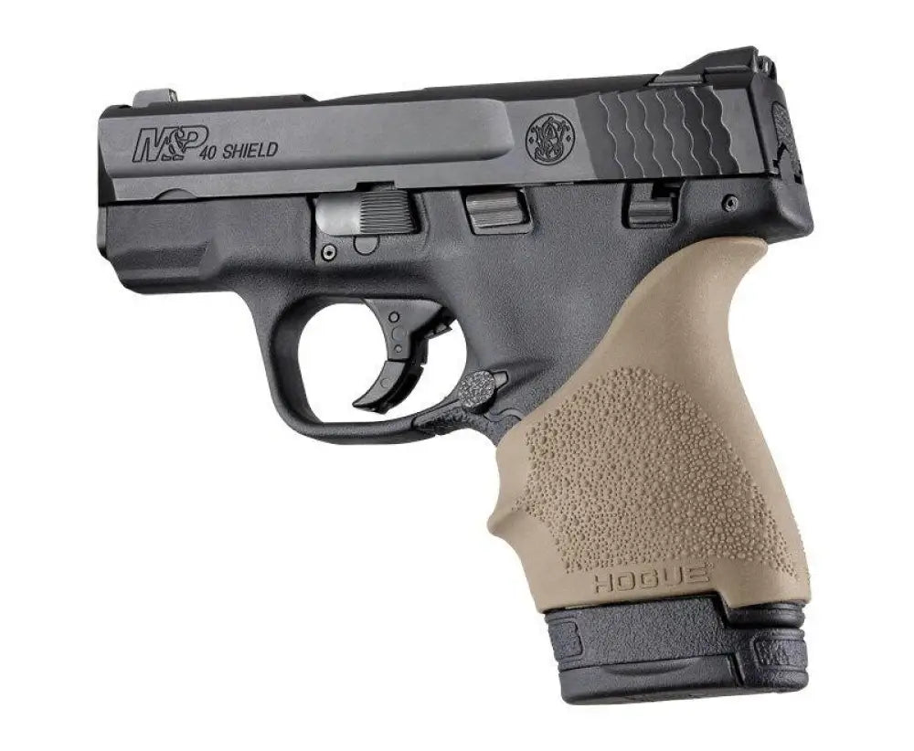Hogue Grips Handall Beaver Tail Grip Sleeve S&w M&p Shield Ruger Lc9 Glock 26/27 Fde Buy at Faith and Freedom Outdoors