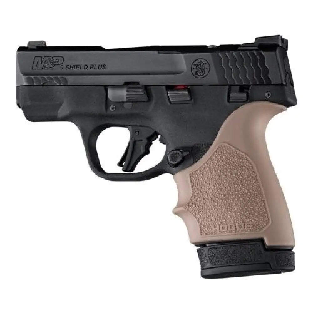 Hogue Grips Handall Beaver Tail Handgun Grip Sleeve S&w M&p 9 Shield Plus Fde Buy at Faith and Freedom Outdoors