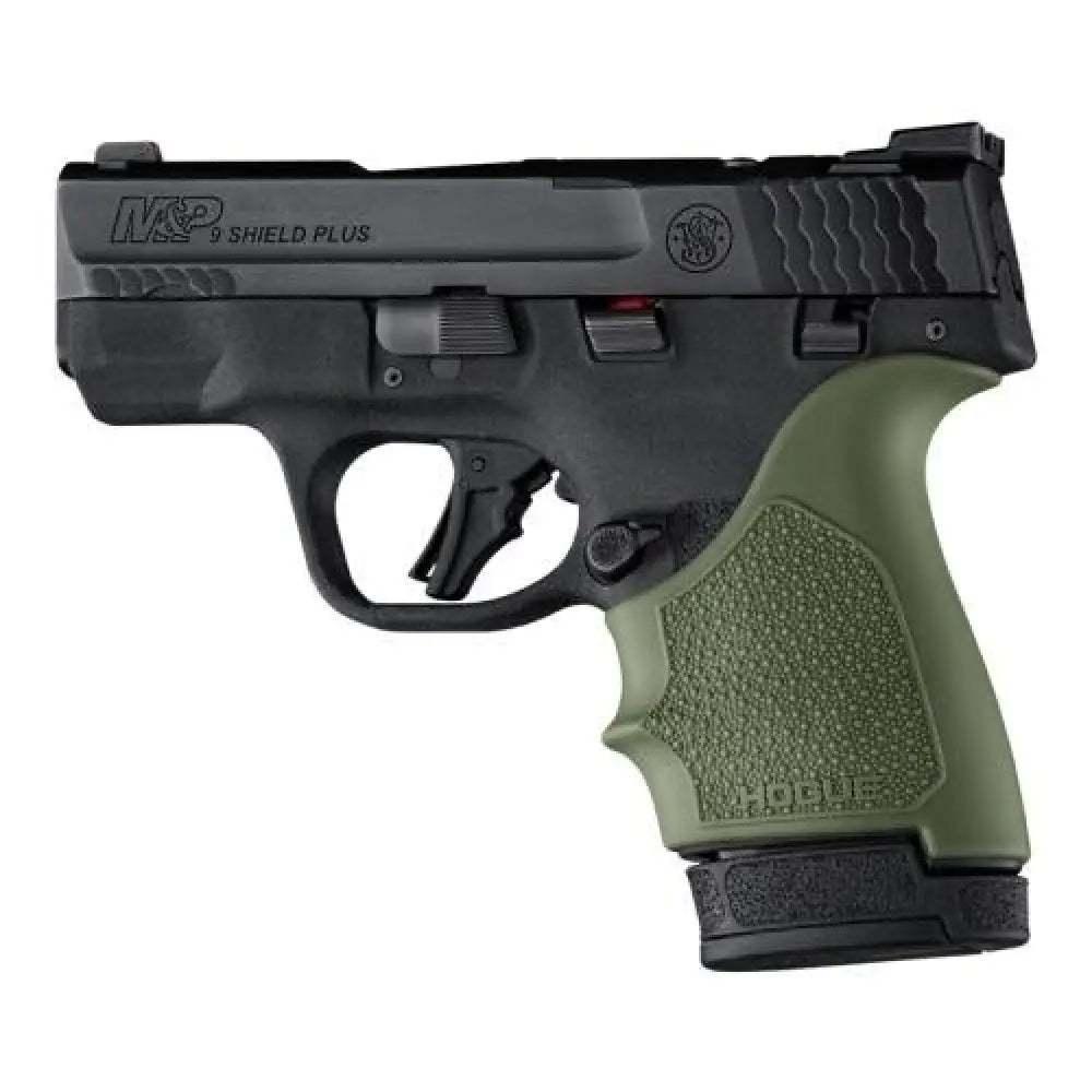 Hogue Grips Handall Beaver Tail Handgun Grip Sleeve S&w M&p 9 Shield Plus Od Green Buy at Faith and Freedom Outdoors