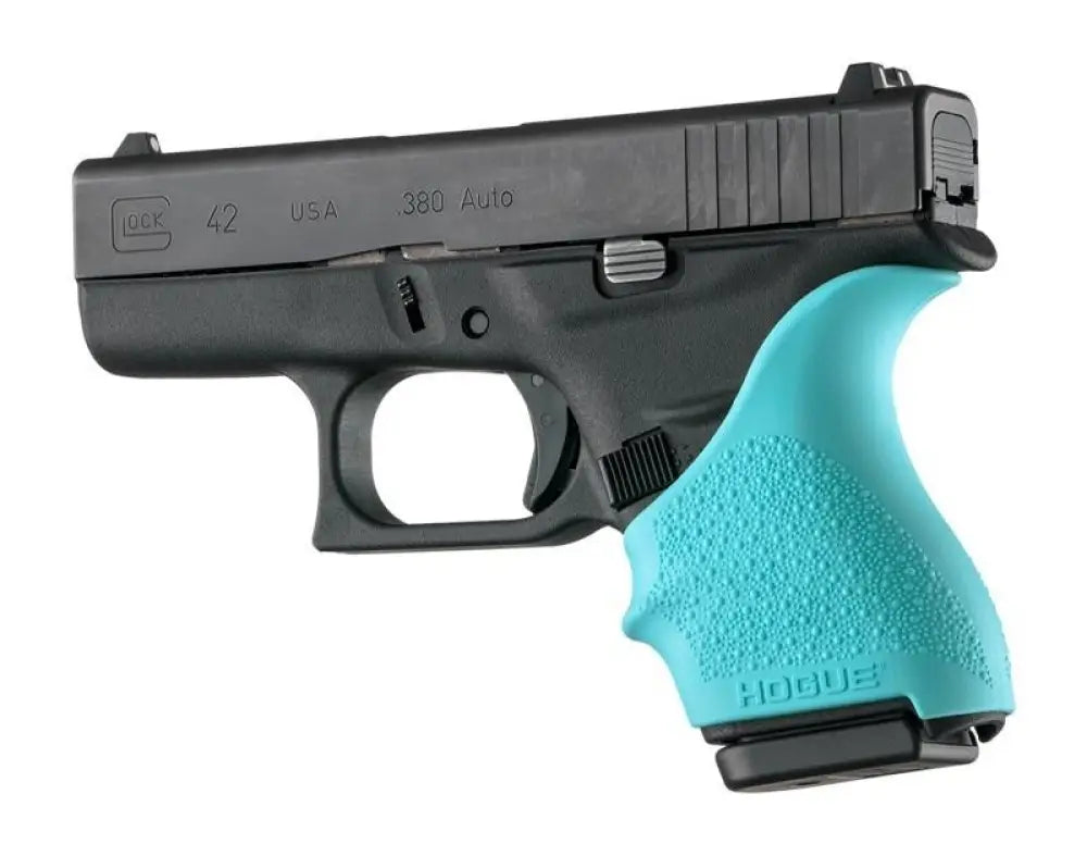 Hogue Grips Handall Beavertail Grip Sleeve for Glock 42 43-aqua Buy at Faith and Freedom Outdoors