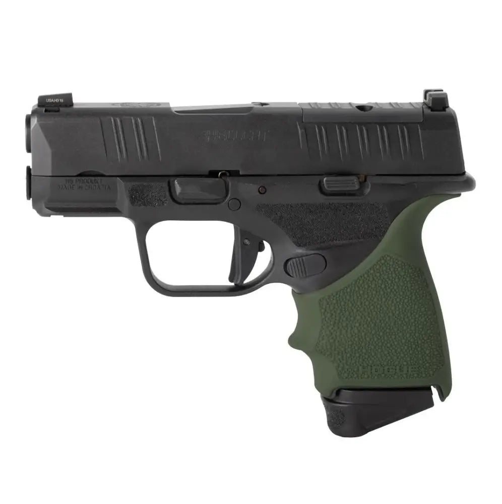 Hogue Grips Handall Beavertail Grip Sleeve for Springfield Hellcat - Olive Drab Green Buy at Faith and Freedom Outdoors