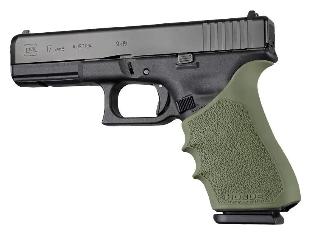 Hogue Grips Handall Beavertail Grip Sleeve Glock 17 G17l G19x G34 Mos Gen 1-2-5 Od Green Buy at Faith and Freedom