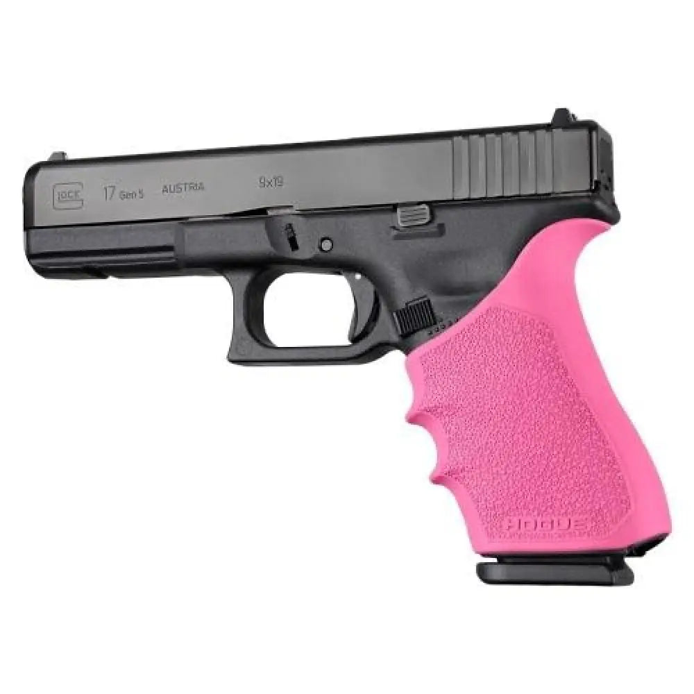 Hogue Grips Handall Beavertail Grip Sleeve Glock 17 Gen 1/2/5 Pink Buy at Faith and Freedom Outdoors