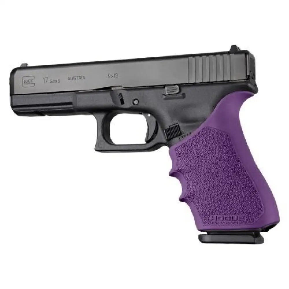 Hogue Grips Handall Beavertail Grip Sleeve Glock 17 Gen 1/2/5 Purple Buy at Faith and Freedom Outdoors