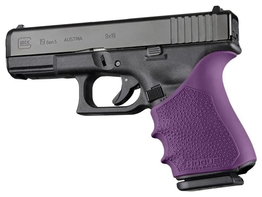 Hogue Grips Handall Beavertail Grip Sleeve Glock 19 23 32 38 Gen 1-2-5 Purple Buy at Faith and Freedom Outdoors