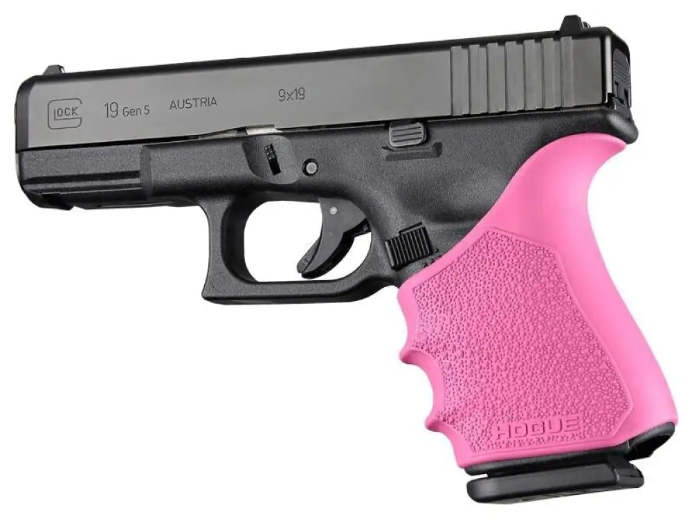 Hogue Grips Handall Beavertail Grip Sleeve Glock 19 23 32 38 Gen 1-2-5 Pink Buy at Faith and Freedom Outdoors