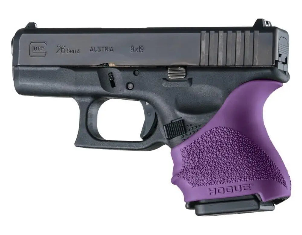 Hogue Grips Handall Beavertail Grip Sleeve Glock 26/27-purple Buy at Faith and Freedom Outdoors