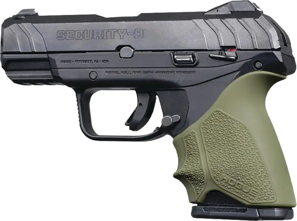 Hogue Grips Handall Beavertail Grip Sleeve Ruger Security 9 Compact - Od Green Buy at Faith and Freedom Outdoors