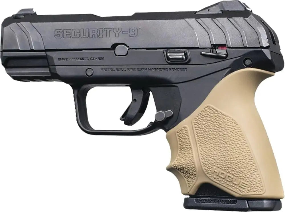 Hogue Grips Handall Beavertail Grip Sleeve Ruger Security 9 Compact - Fde Buy at Faith and Freedom Outdoors