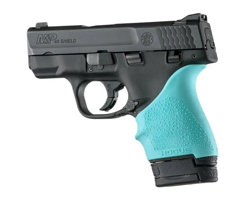 Hogue Grips Handall Beavertail Grip Sleeve S&w M&p Shield Ruger Lc9-aqua Buy at Faith and Freedom Outdoors
