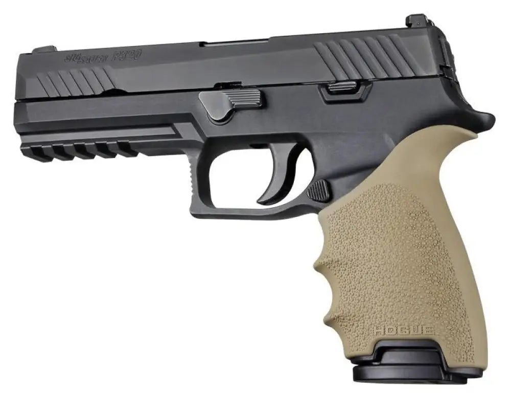 Hogue Grips Handall Beavertail Grip Sleeve Sig Sauer P320 Flat Dark Earth Buy at Faith and Freedom Outdoors