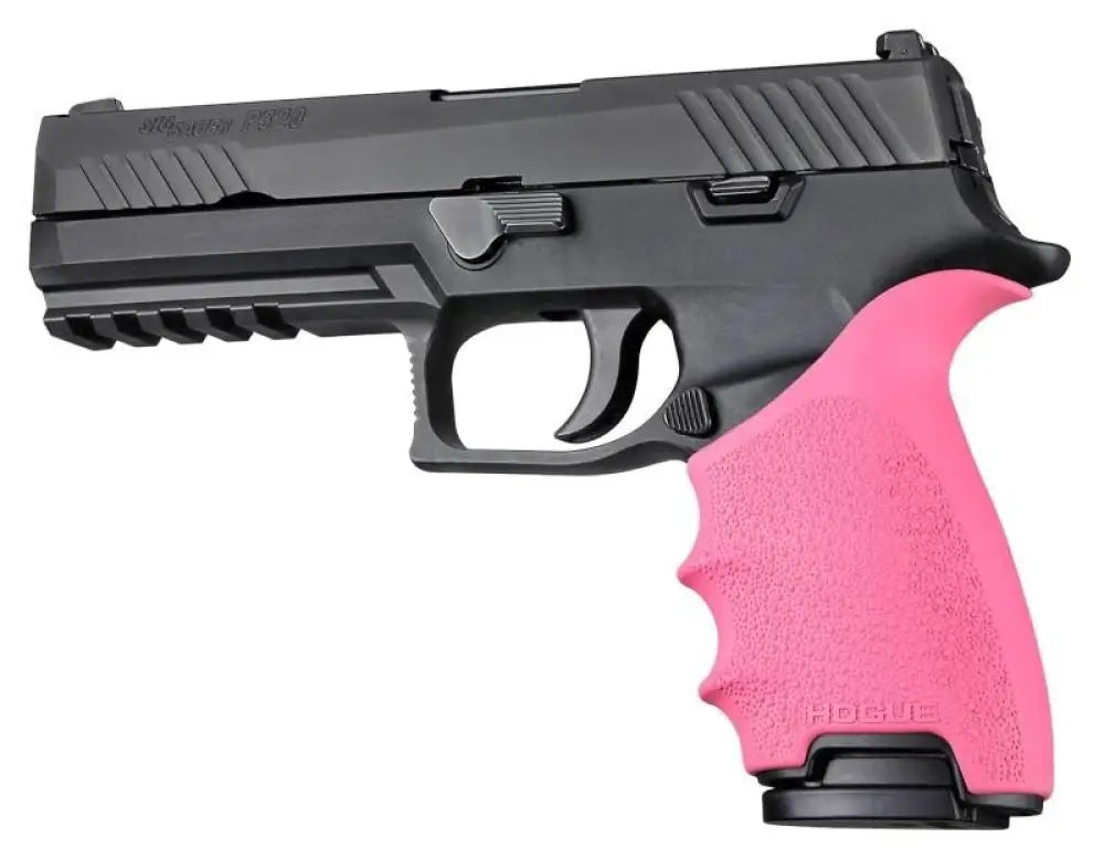 Hogue Grips Handall Beavertail Grip Sleeve Sig Sauer P320 Pink Buy at Faith and Freedom Outdoors