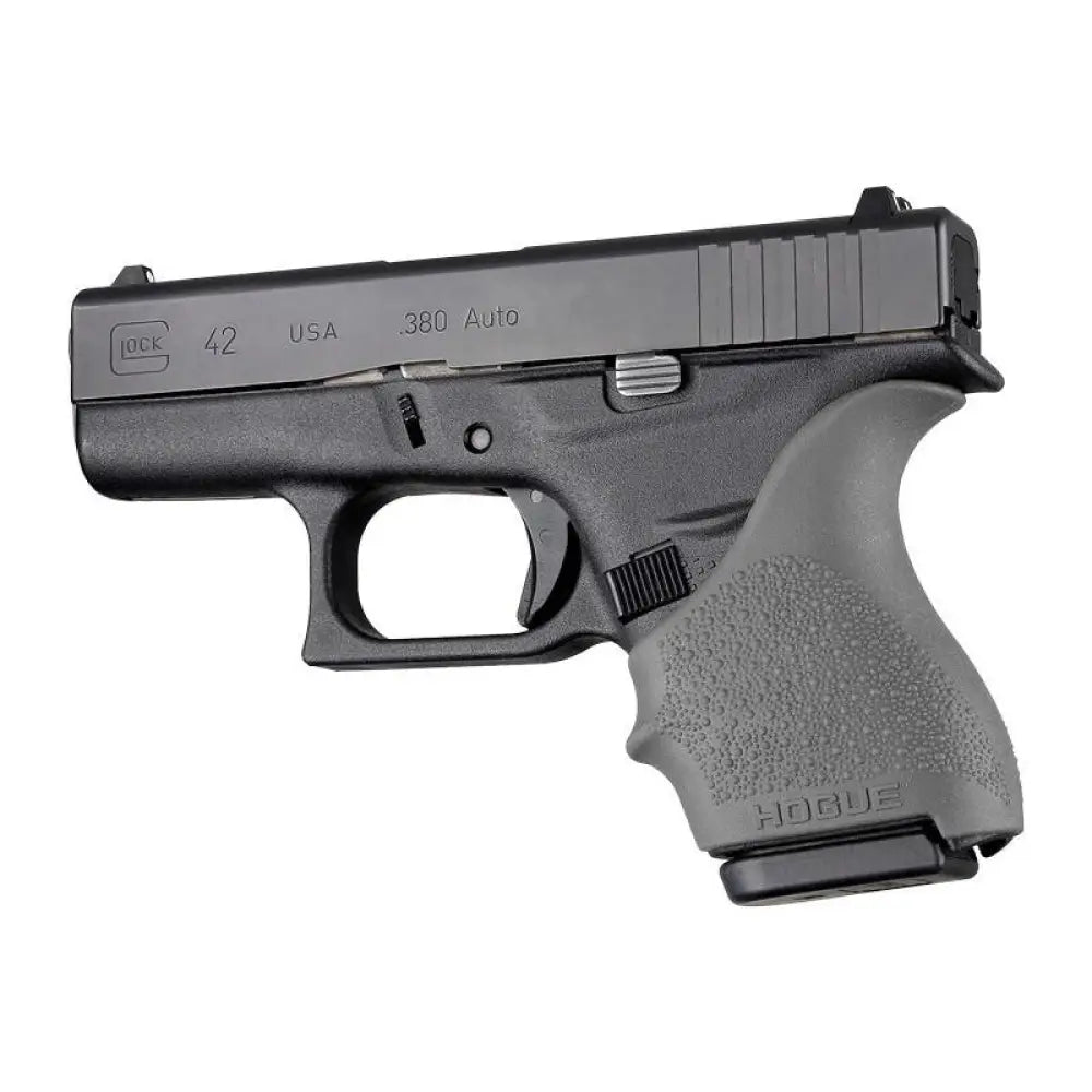 Hogue Grips Handall Beavertail Handgun Grip Sleeve for Glock 42 43 Slate Grey Buy at Faith and Freedom Outdoors