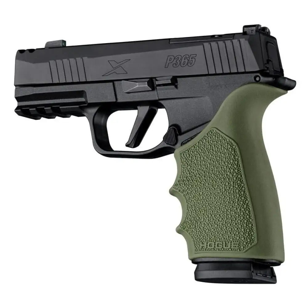 Hogue Grips Handall Beavertail Handgun Grip Sleeve for Sig Sauer P365 Xmacro Od Green Buy at Faith and Freedom Outdoors
