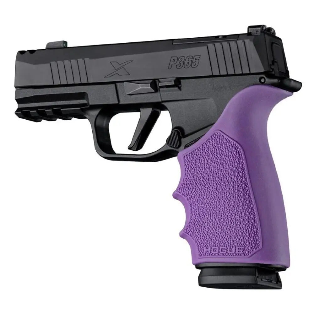 Hogue Grips Handall Beavertail Handgun Grip Sleeve for Sig Sauer P365 Xmacro Purple Buy at Faith and Freedom Outdoors