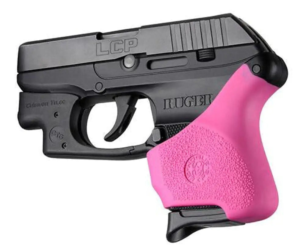 Hogue Grips Handall Universal Grip Sleeve Ruger Lcp - Pink with Crisman Trace Button Buy at Faith and Freedom Outdoors