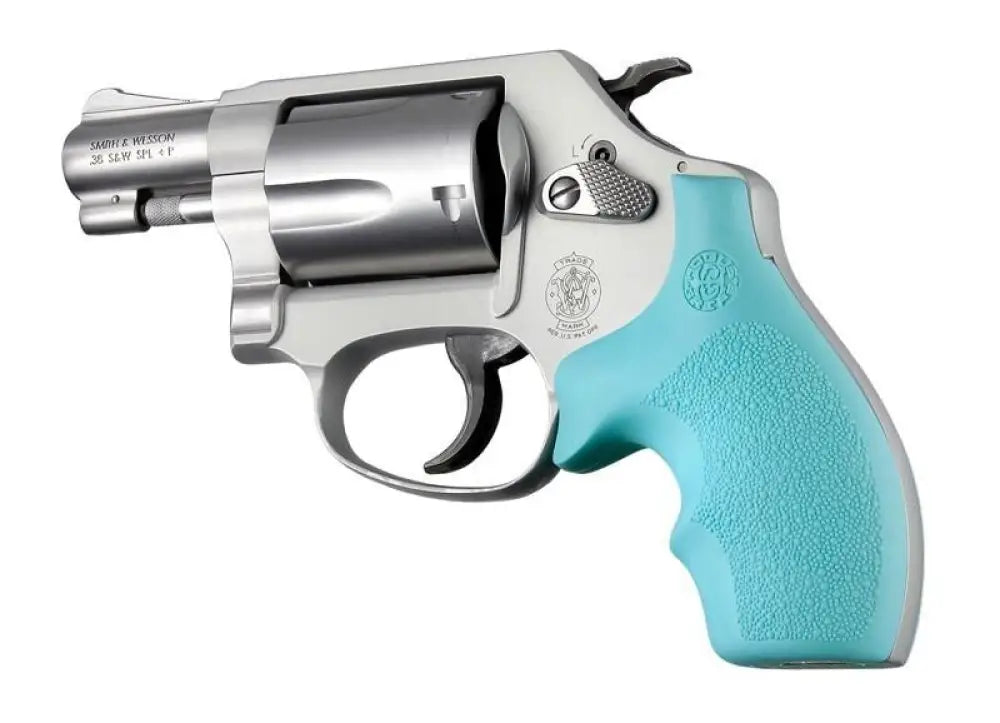 Hogue Grips Rubber Bantam Style Grip for S&w j Frame Round Butt - Aqua Buy at Faith and Freedom Outdoors